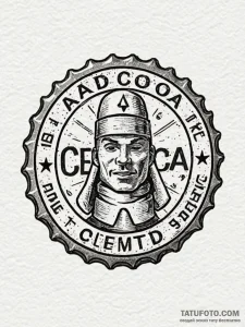 Nuke-cola bottle cap, rusted and iconic, arti... - эскиз тату (№1751226106_0, 29.06.2025 19:41) — Tatufoto.com