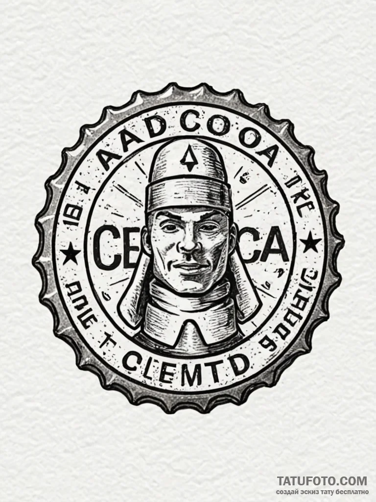 Nuke-cola bottle cap, rusted and iconic, arti... - эскиз тату (№1751226106_0, 29.06.2025 19:41) — Tatufoto.com