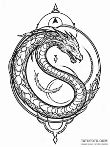 Eclipse serpent clutching sigil, ink illustra... - эскиз тату (№1751226331_0, 29.06.2025 19:45) — Tatufoto.com