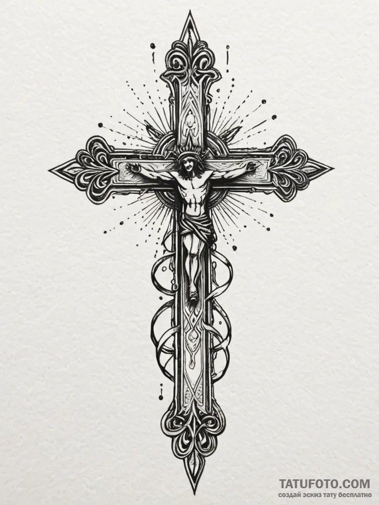 Onyx relic crowned with stars, tattoo line ar... - эскиз тату (№1751226432_0, 29.06.2025 19:47) — Tatufoto.com