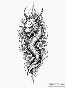 Graven dagger crowned in roots, ink illustrat... - эскиз тату (№1751228719_0, 29.06.2025 20:25) — Tatufoto.com