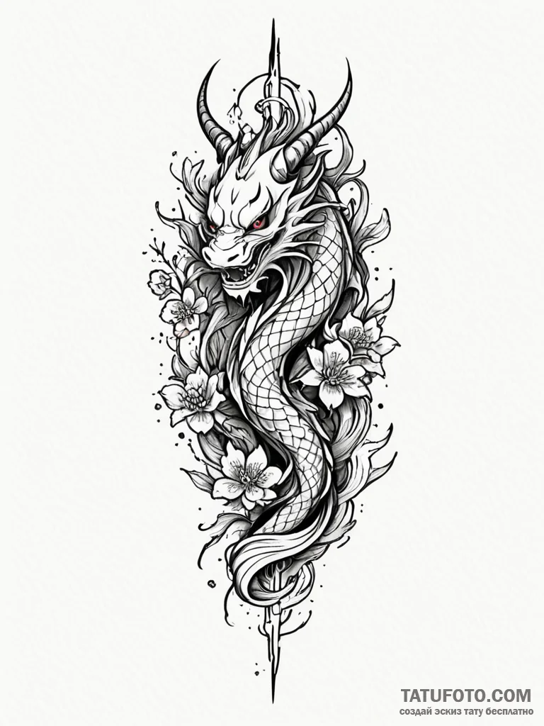 Graven dagger crowned in roots, ink illustrat... - эскиз тату (№1751228719_0, 29.06.2025 20:25) — Tatufoto.com