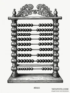 Abacus with beads marking a significant date,... - эскиз тату (№1751231387_0, 29.06.2025 21:09) — Tatufoto.com