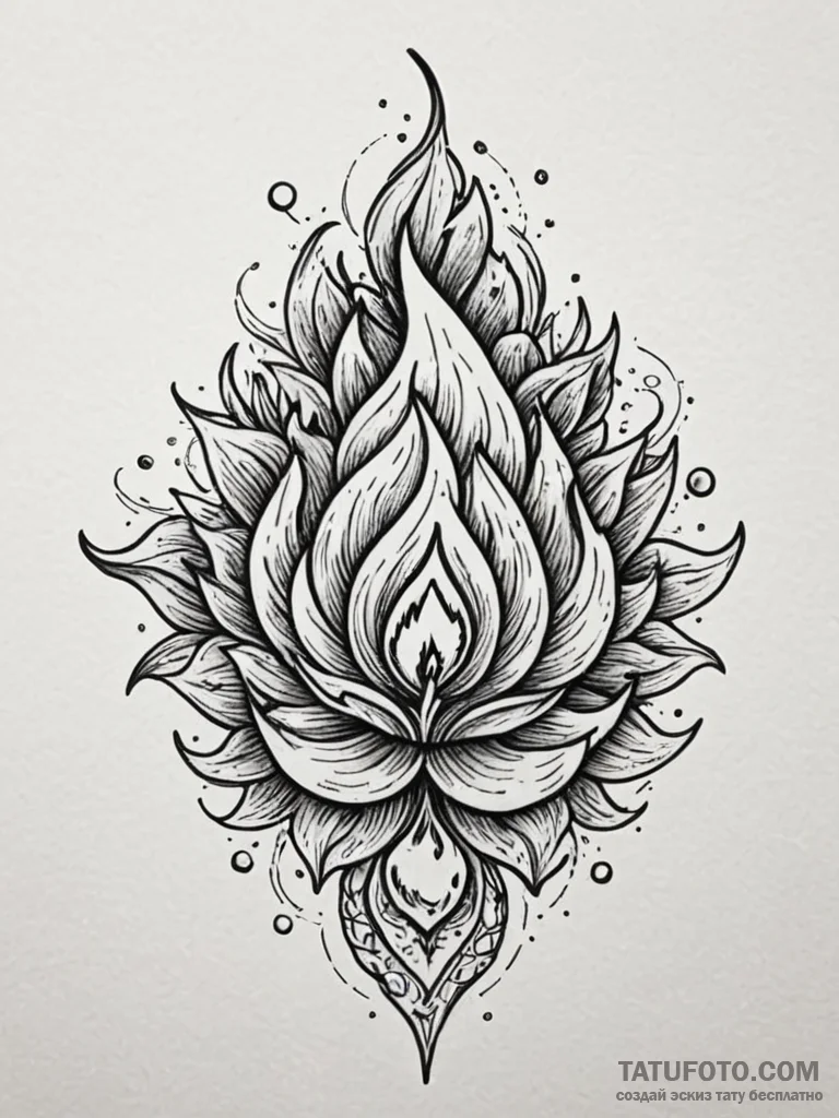 Quartz flame swirling in void, tattoo flash s... - эскиз тату (№1751232135_0, 29.06.2025 21:22) — Tatufoto.com