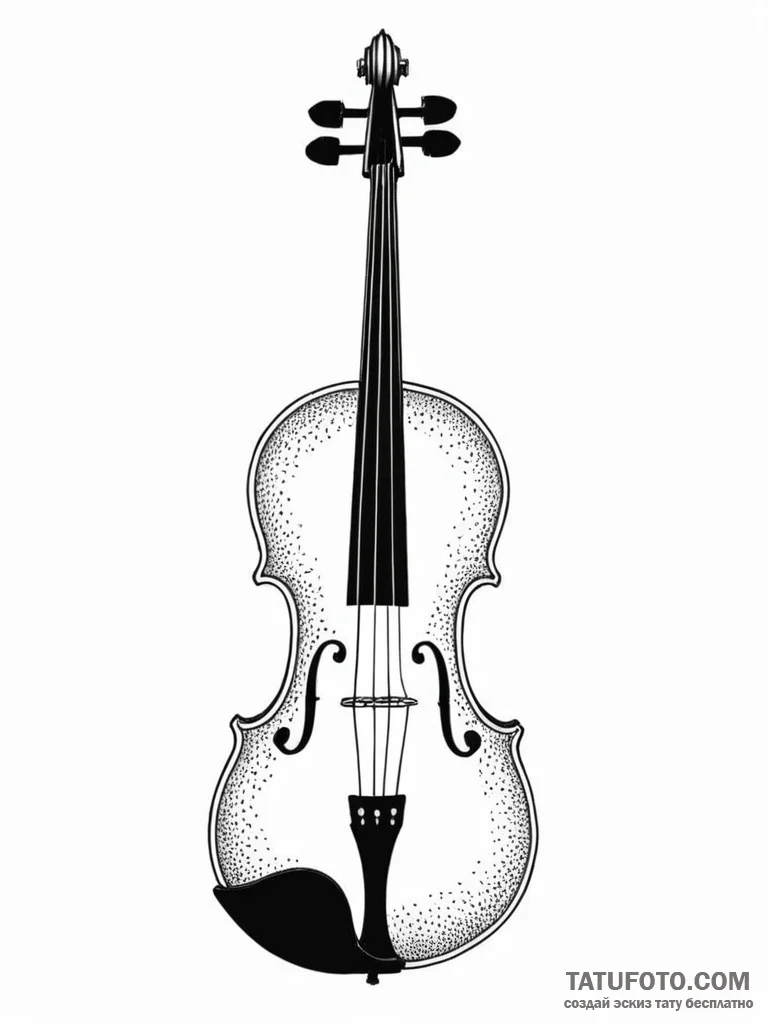 Viola da gamba made from polished, dark bone,... - эскиз тату (№1751232335_0, 29.06.2025 21:25) — Tatufoto.com