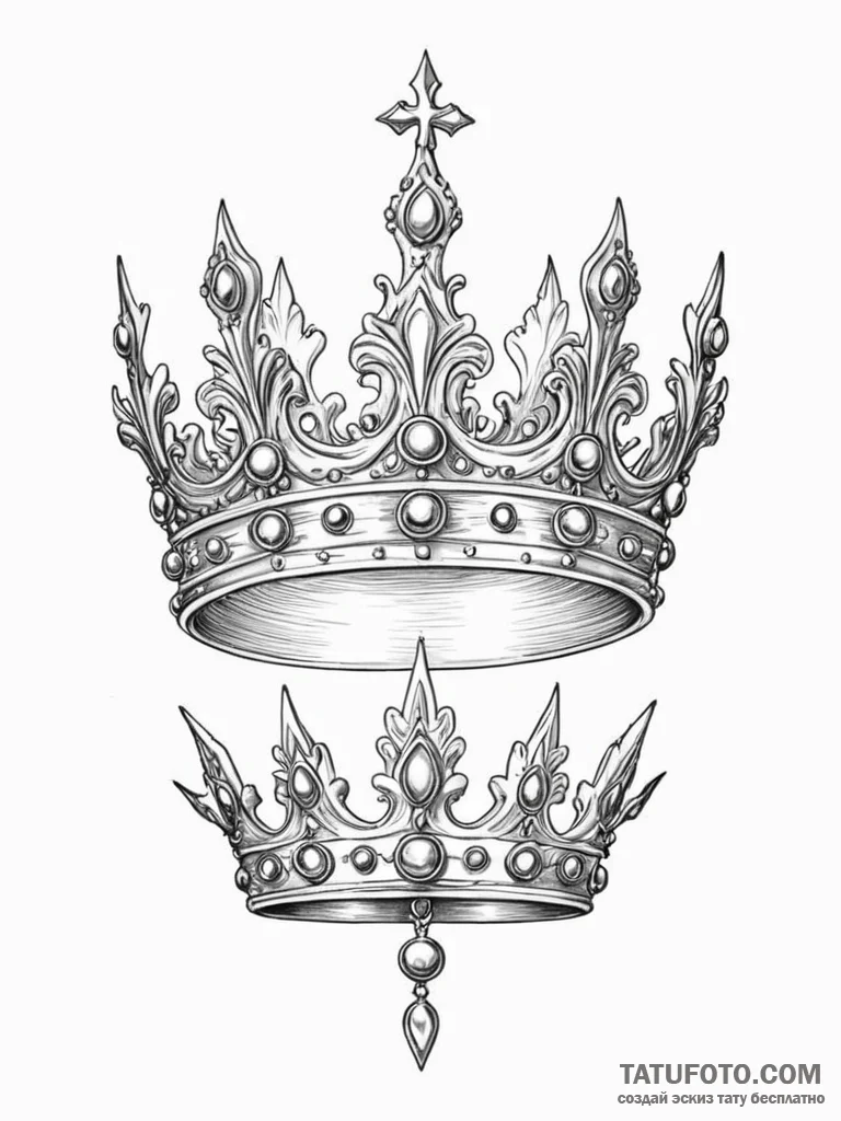 Crown - эскиз тату (№1751233100_0, 29.06.2025 21:38) — Tatufoto.com