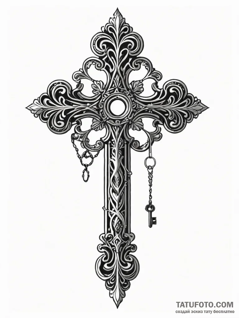 A detailed broken key, useless,, tattoo sketc... - эскиз тату (№1751233202_0, 29.06.2025 21:40) — Tatufoto.com