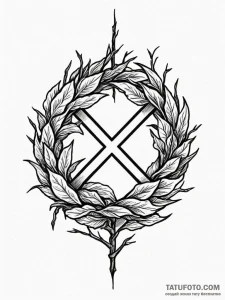 Recycling symbol made of withered leaves and... - эскиз тату (№1751233775_0, 29.06.2025 21:49) — Tatufoto.com