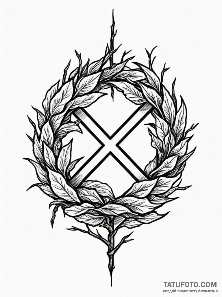 Recycling symbol made of withered leaves and... - эскиз тату (№1751233775_0, 29.06.2025 21:49) — Tatufoto.com