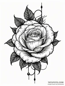 Rose, tattoo line art, blackwork tattoo style... - эскиз тату (№1751233962_0, 29.06.2025 21:52) — Tatufoto.com