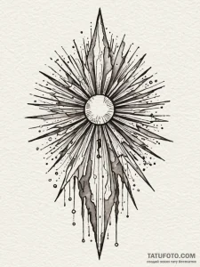 Sunbeam caught in crystal prism, artistic tat... - эскиз тату (№1751234309_0, 29.06.2025 21:58) — Tatufoto.com
