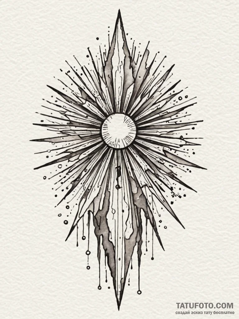 Sunbeam caught in crystal prism, artistic tat... - эскиз тату (№1751234309_0, 29.06.2025 21:58) — Tatufoto.com
