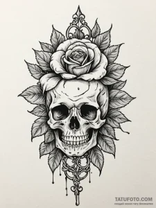 Porcelain key bound in frost, ink illustratio... - эскиз тату (№1751234404_0, 29.06.2025 22:00) — Tatufoto.com