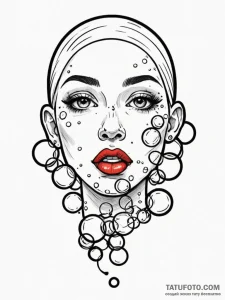A whimsical bubble gum on nose, funny,, tatto... - эскиз тату (№1751234637_0, 29.06.2025 22:03) — Tatufoto.com