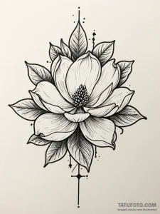 Magnolia, tattoo line art, aesthetically plea... - эскиз тату (№1751234961_0, 29.06.2025 22:09) — Tatufoto.com