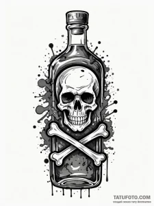 Poison bottle with a skull and crossbones lab... - эскиз тату (№1751236675_0, 29.06.2025 22:37) — Tatufoto.com
