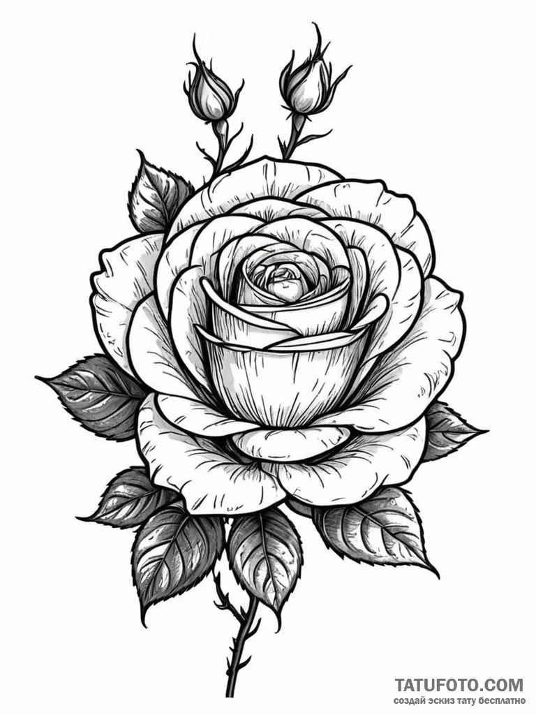 Rose - эскиз тату (№1751236903_0, 29.06.2025 22:41) — Tatufoto.com