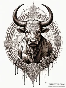 Minotaur in a labyrinth (the scene), tattoo d... - эскиз тату (№1751237666_0, 29.06.2025 22:54) — Tatufoto.com