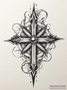 Jewel blade devouring celestial flame, tattoo... - эскиз тату (№1751238163_0, 29.06.2025 23:02) — Tatufoto.com