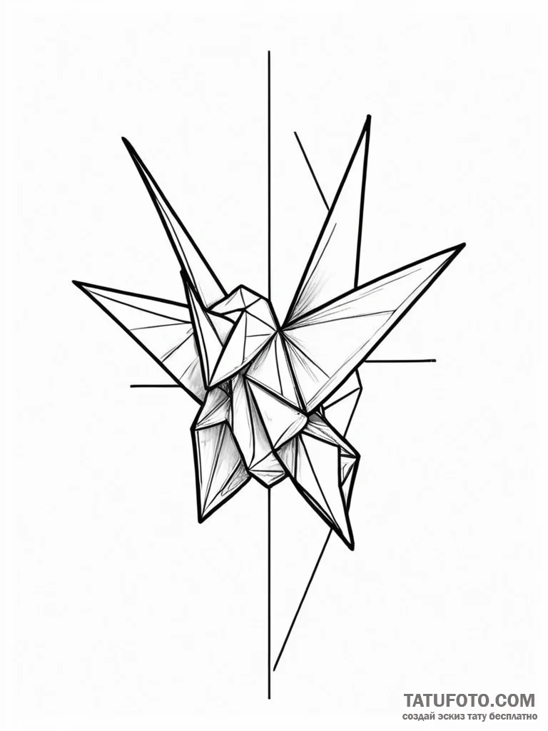 Origami - эскиз тату (№1751238715_0, 29.06.2025 23:11) — Tatufoto.com