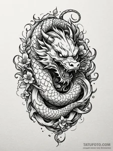 Graven serpent crowned in roots, tattoo sketc... - эскиз тату (№1751240219_0, 29.06.2025 23:36) — Tatufoto.com