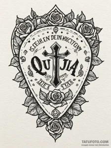 Ouija board planchette, pointing to 'goodbye'... - эскиз тату (№1751240553_0, 29.06.2025 23:42) — Tatufoto.com