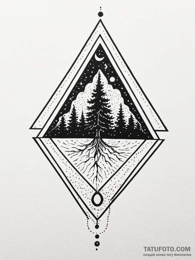 Oak relic through spectral rift, tattoo sketc... - эскиз тату (№1751240866_0, 29.06.2025 23:47) — Tatufoto.com