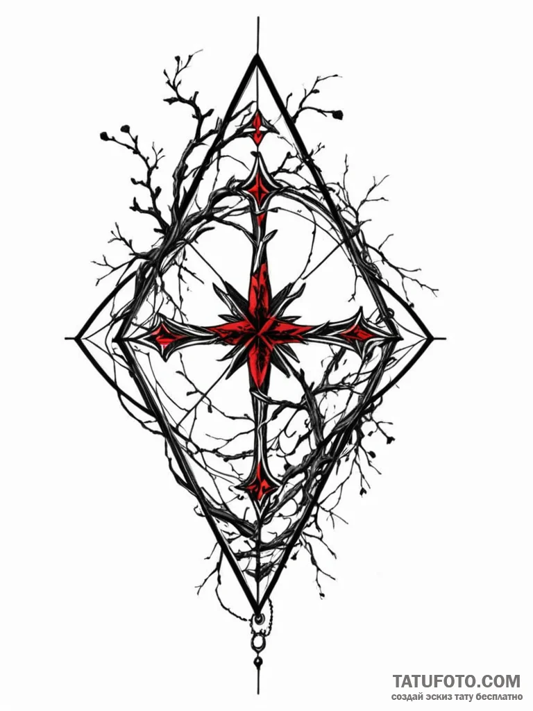 Kite trapped in thorned branches, tattoo draw... - эскиз тату (№1751240949_0, 29.06.2025 23:49) — Tatufoto.com