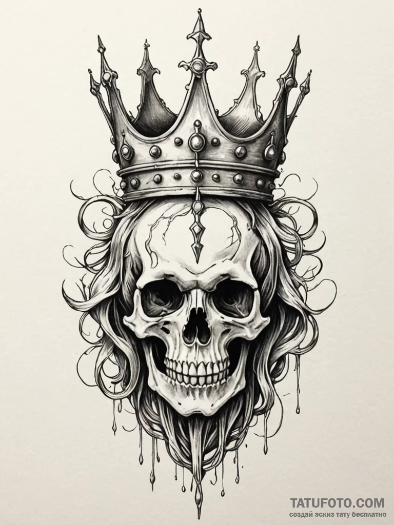 Ghost relic crowned with bone, concept art fo... - эскиз тату (№1751241031_0, 29.06.2025 23:50) — Tatufoto.com
