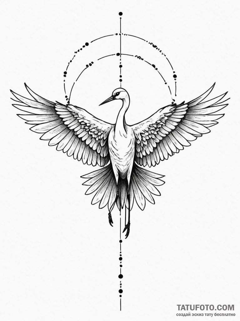 Kimono with spectral crane pattern, tattoo dr... - эскиз тату (№1751241732_0, 30.06.2025 00:02) — Tatufoto.com