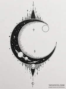 Eclipse viewed from a space station, with sol... - эскиз тату (№1751241906_0, 30.06.2025 00:05) — Tatufoto.com