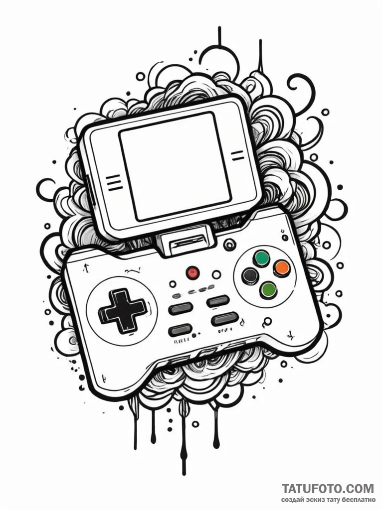Memory card from an old game console, tattoo... - эскиз тату (№1751242876_0, 30.06.2025 00:21) — Tatufoto.com