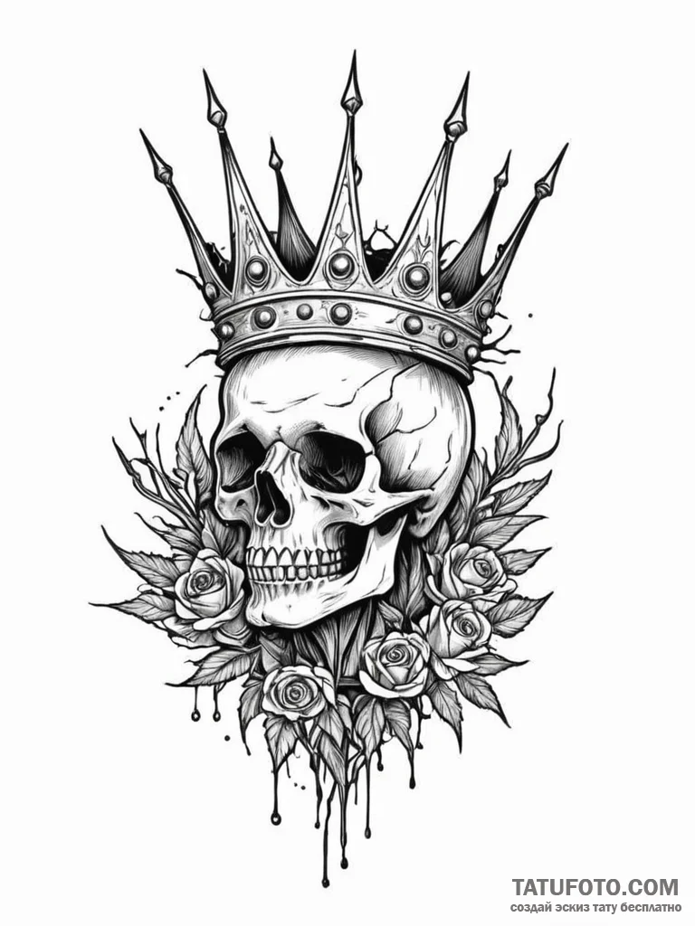 Necrotic relic crowned with thorns, artistic... - эскиз тату (№1751242971_0, 30.06.2025 00:22) — Tatufoto.com