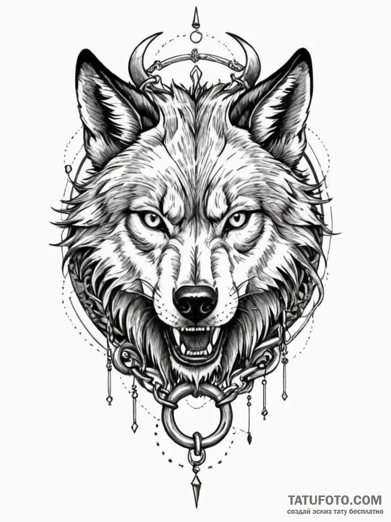 Fenrir breaking his chains, artistic tattoo s... - эскиз тату (№1751246170_0, 30.06.2025 01:16) — Tatufoto.com