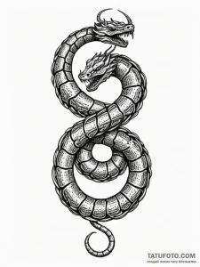 Apocalyptic chains coiling serpent, tattoo sk... - эскиз тату (№1751246252_0, 30.06.2025 01:17) — Tatufoto.com