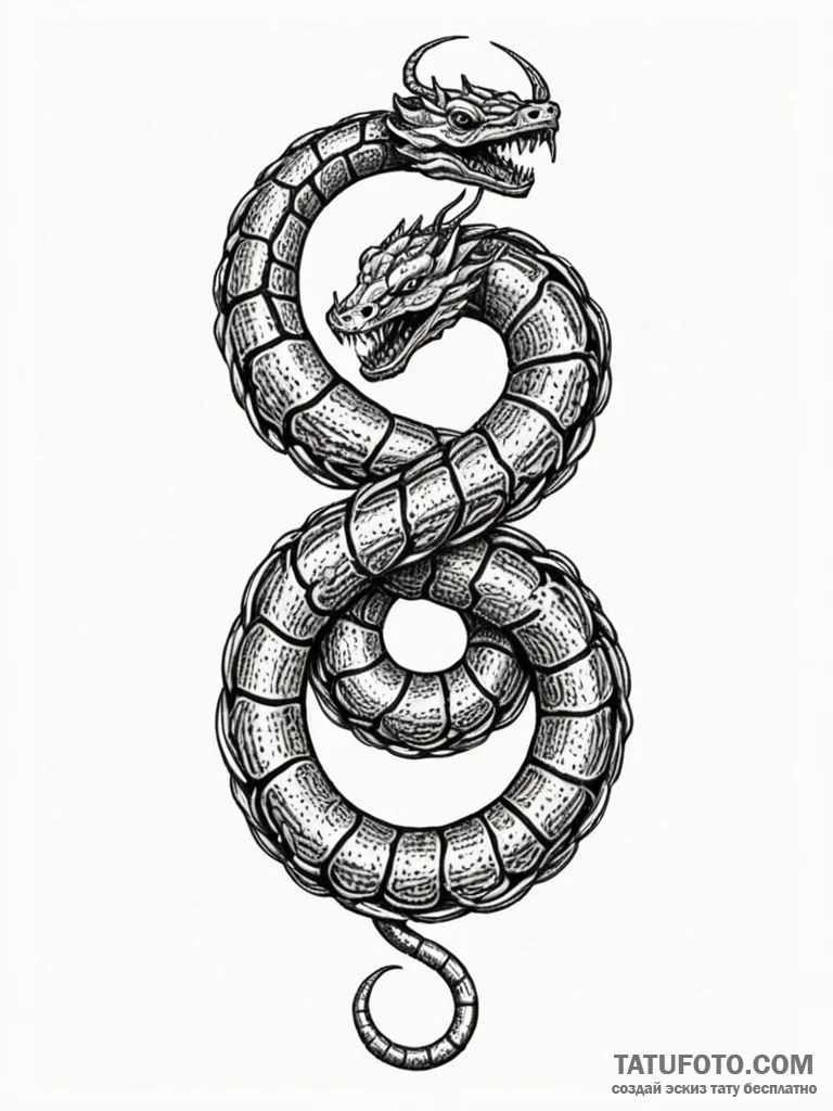 Apocalyptic chains coiling serpent, tattoo sk... - эскиз тату (№1751246252_0, 30.06.2025 01:17) — Tatufoto.com