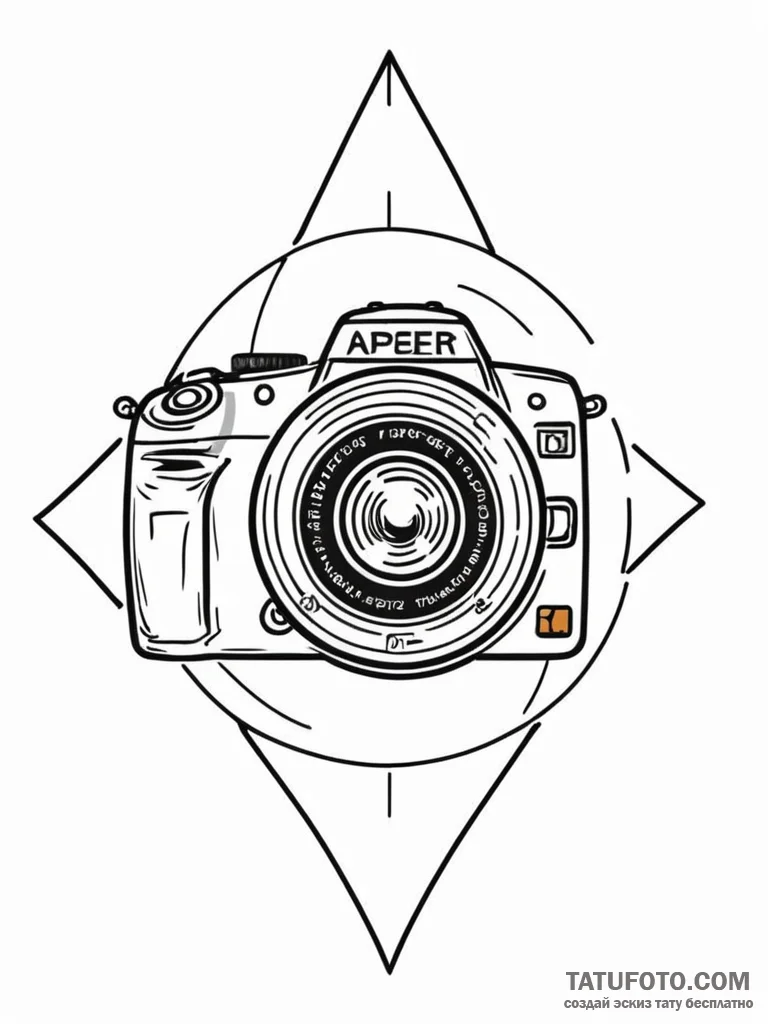 A camera aperture symbol - эскиз тату (№1751247237_0, 30.06.2025 01:33) — Tatufoto.com