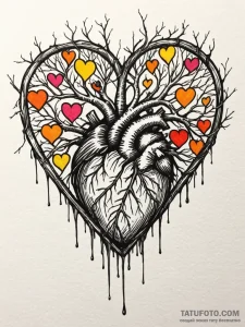 Roots of a tree forming a cage around a heart... - эскиз тату (№1751249490_0, 30.06.2025 02:11) — Tatufoto.com