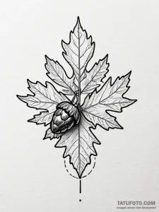 Oak leaf and acorn, symbolizing strength from... - эскиз тату (№1751249939_0, 30.06.2025 02:18) — Tatufoto.com