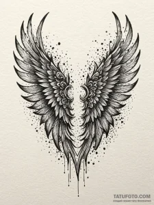 Crumbling wings scattering dust, tattoo flash... - эскиз тату (№1751250035_0, 30.06.2025 02:20) — Tatufoto.com