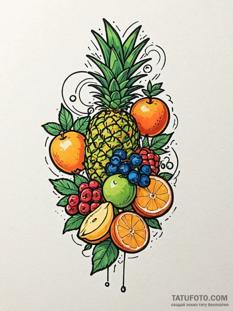 A powerful blender blending fruit, healthy,,... - эскиз тату (№1751250314_0, 30.06.2025 02:25) — Tatufoto.com
