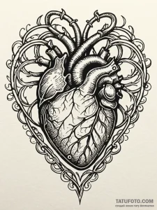 Biomechanical heart with pulsing neon arterie... - эскиз тату (№1751250404_0, 30.06.2025 02:26) — Tatufoto.com