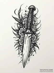 Knife forged from obsidian, artistic tattoo s... - эскиз тату (№1751250830_0, 30.06.2025 02:33) — Tatufoto.com