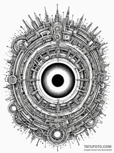 Particle accelerator creating a miniature, st... - эскиз тату (№1751250914_0, 30.06.2025 02:35) — Tatufoto.com