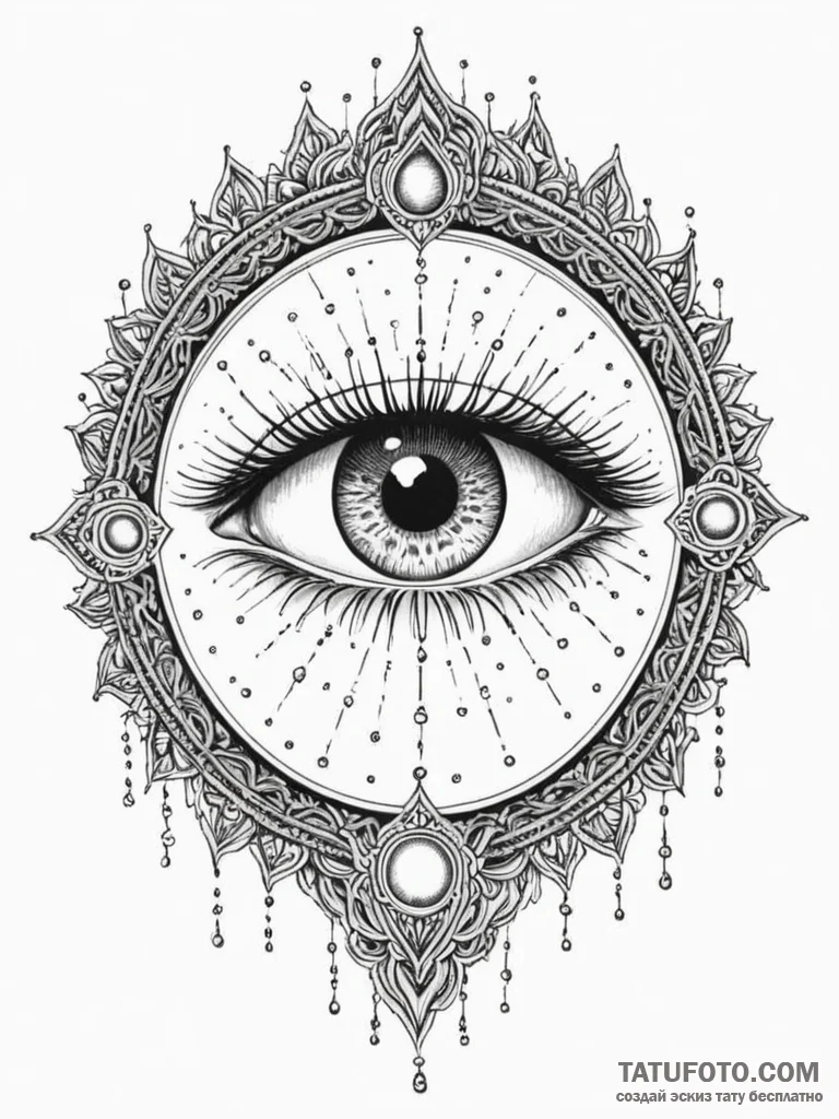 Sacred eye beneath spectral arch, artistic ta... - эскиз тату (№1751251194_0, 30.06.2025 02:39) — Tatufoto.com