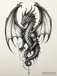Atomic dragon with plasma wings, concept art... - эскиз тату (№1751251875_0, 30.06.2025 02:51) — Tatufoto.com