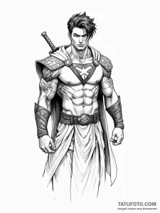 Hero - эскиз тату (№1751255685_0, 30.06.2025 03:54) — Tatufoto.com