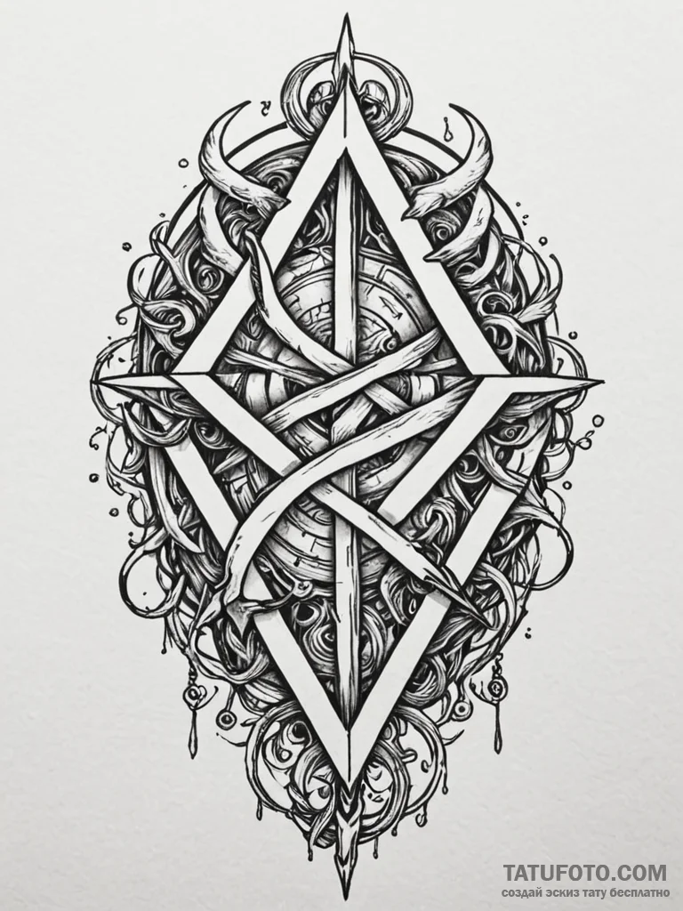Shifting runes devouring light, tattoo drawin... - эскиз тату (№1751256226_0, 30.06.2025 04:03) — Tatufoto.com