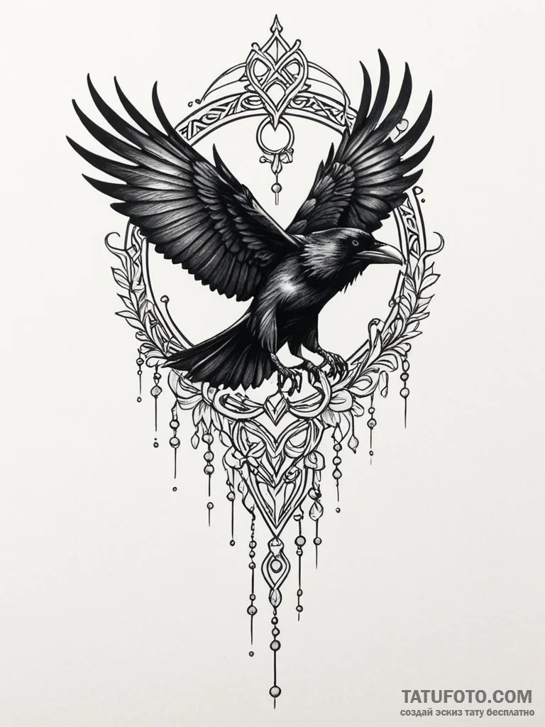 Raven talon piercing veil, ink illustration f... - эскиз тату (№1751256407_0, 30.06.2025 04:06) — Tatufoto.com