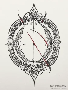 A classic bow and arrow, tribal or hunting th... - эскиз тату (№1751257137_0, 30.06.2025 04:18) — Tatufoto.com